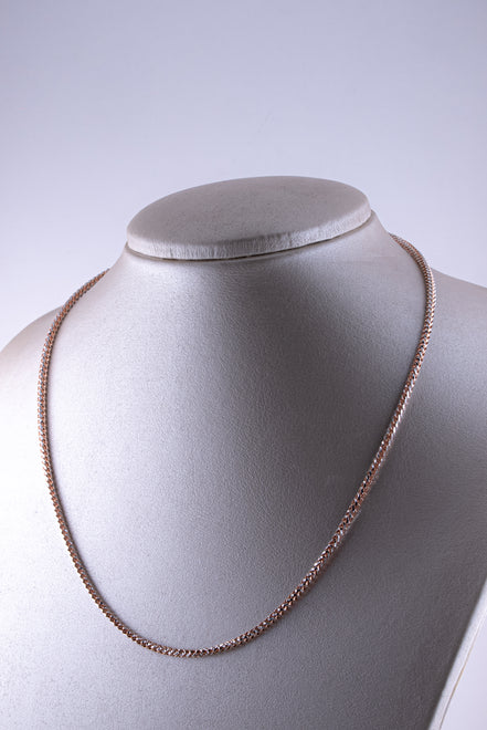 Cadena Franco Diamantada Bicolor (Oro Rosado - Blanco) 18k - ITA162 - 50 cms - P: 23 gr