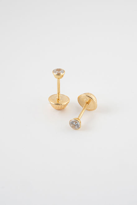 Topos Bisel Circon Blanco Oro Amarillo 18k / NA15 / 3 mm x 3mm / P: 0,5 gr