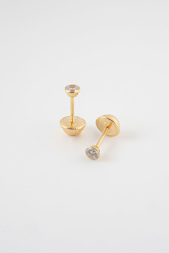 Topos Bisel Circon Blanco Oro Amarillo 18k / NA15 / 3 mm x 3mm / P: 0,5 gr