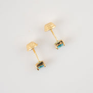 Topos Circon Azul Claro Oro Amarillo 18k / NA160 / M: 4mm x 4mm / P: 0,8 gr