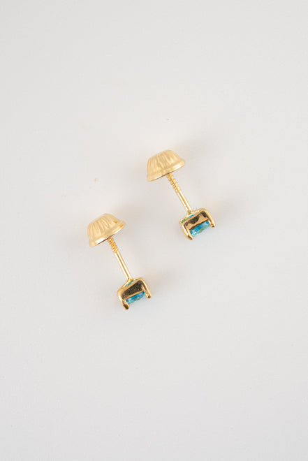 Topos Circon Azul Claro Oro Amarillo 18k / NA160 / M: 4mm x 4mm / P: 0,8 gr