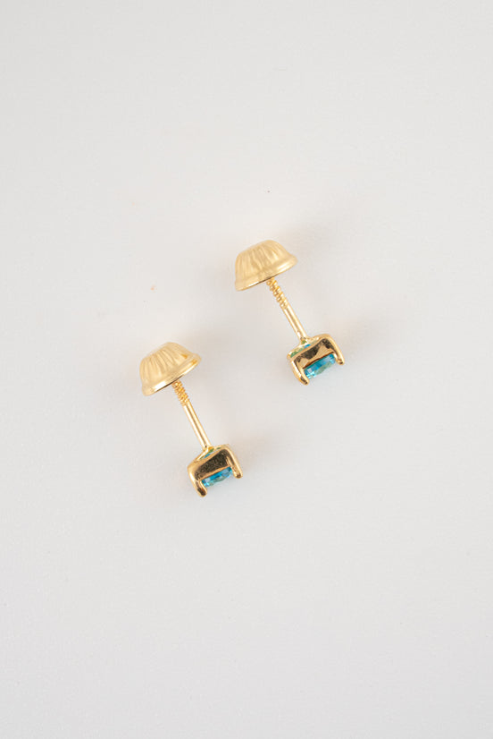 Topos Circon Azul Claro Oro Amarillo 18k / NA160 / M: 4mm x 4mm / P: 0,8 gr