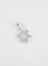 Dije Estrella David Circones Blancos Oro Blanco 18k / NA102 / M: 2 cms x 1,3 cms / P: 1,1 gr