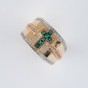 Anillo Oro Amarillo 18k Circones /NA54/ T: 8.5 / Peso: 8,8 gr
