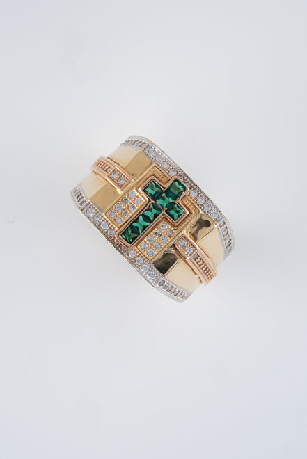 Anillo Oro Amarillo 18k Circones /NA54/ T: 8.5 / Peso: 8,8 gr