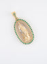 Dije Virgen Guadalupe Circones Verdes 18k oro amarillo/ 6,47 gr - M:4,5 cms x 2,1 cms Nacional