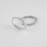 Candongas Ovalada Circones Oro Blanco 18k / NA08 / M: 1.3 cms / P: 1.8 gr