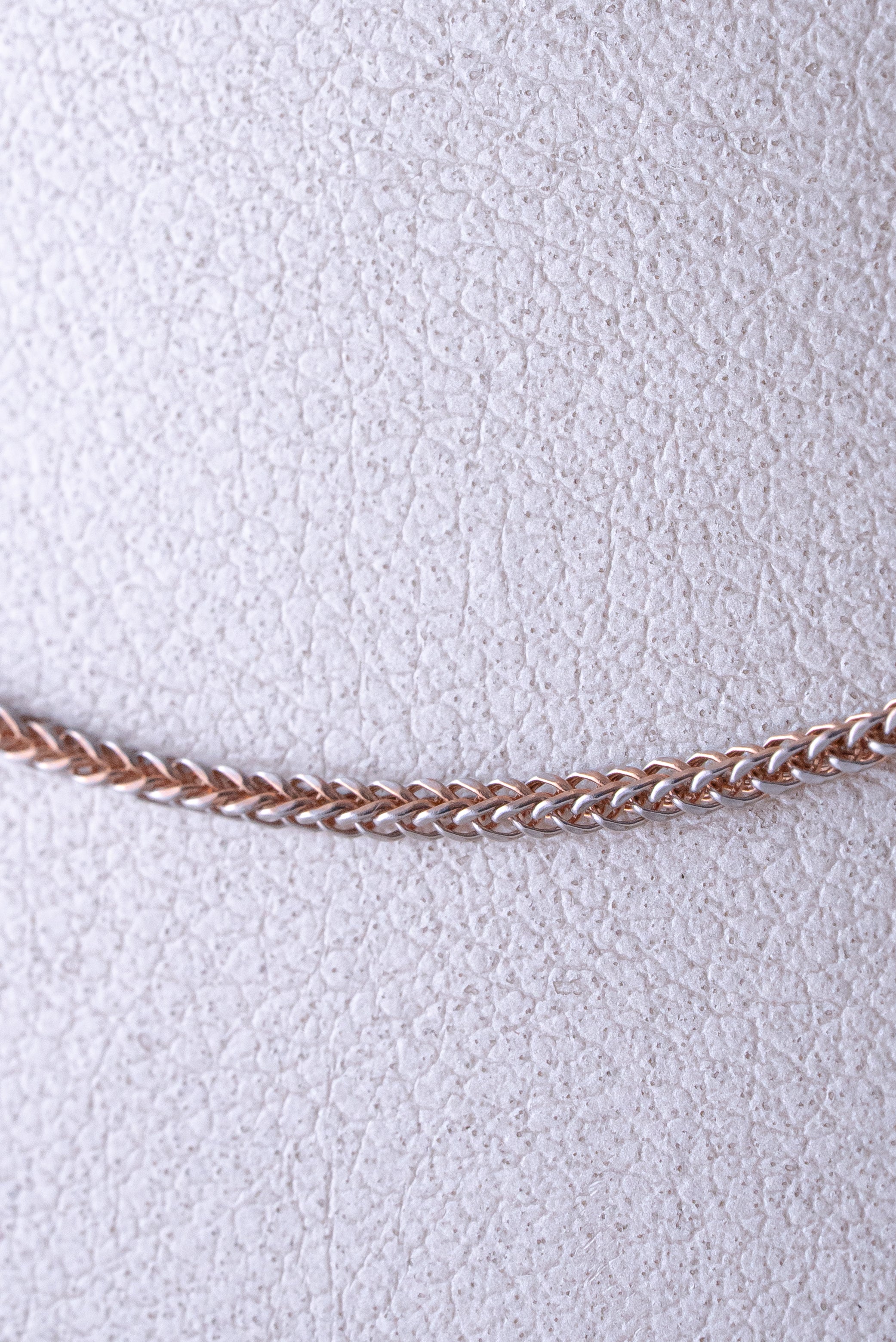 Cadena Franco Bicolor (Oro Rosado - Blanco) 18k / ITA163 / 50 cms / P: 2,4 gr