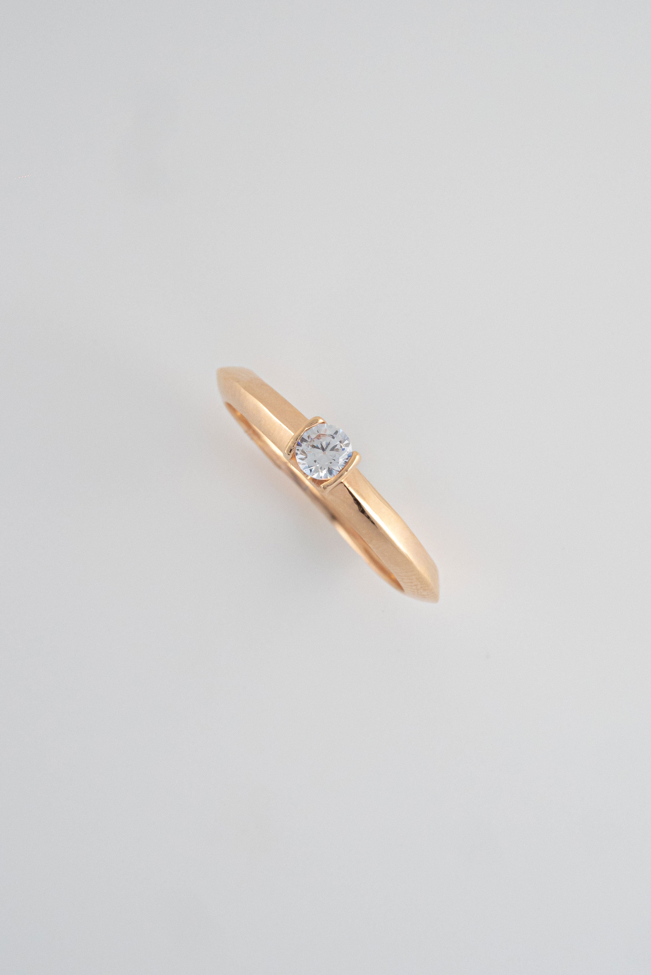 Anillo Compromiso Oro Rosado 18k Circon / NA64 / T:6 / P: 2,5 gr