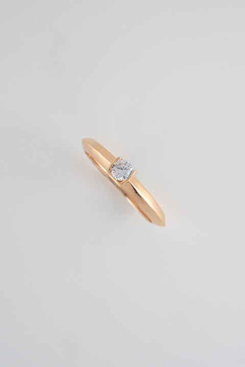 Anillo Compromiso Oro Rosado 18k Circon / NA64 / T:6 / P: 2,5 gr