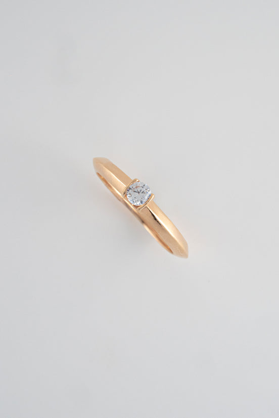 Anillo Compromiso Oro Rosado 18k Circon / NA64 / T:6 / P: 2,5 gr