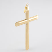 Dije Cruz Lisa Oro Amarillo 18k - NA102 - M: 5 cms x 3 cms - P: 2,2 gr