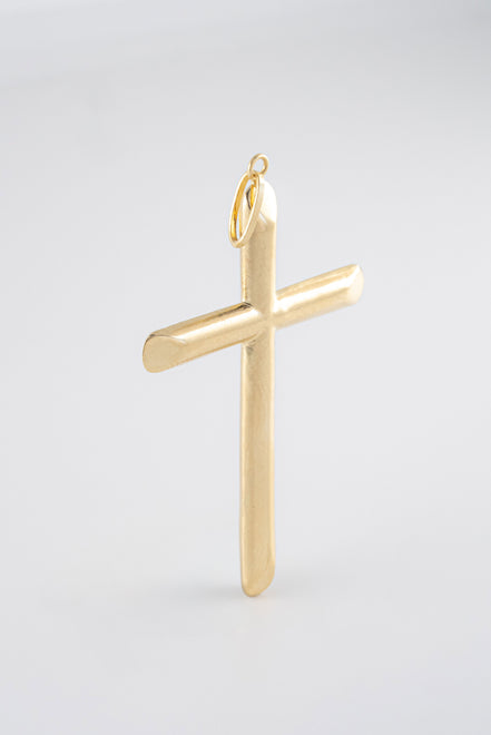 Dije Cruz Lisa Oro Amarillo 18k - NA102 - M: 5 cms x 3 cms - P: 2,2 gr