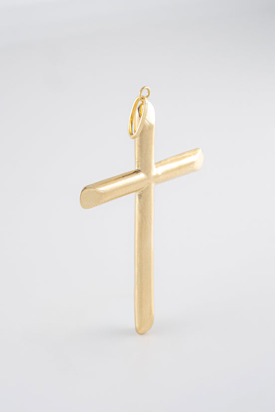 Dije Cruz Lisa Oro Amarillo 18k - NA102 - M: 5 cms x 3 cms - P: 2,2 gr