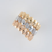 Anillo Tres Oros (Amarillo- Rosado- Blanco) 18k Circones /NA48/ T: 6.5 / P: 9,2 gr