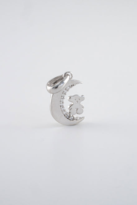 Dije Luna Circones Oro Blanco 18k / NA102 / M: 1,8 gr x 1 cms / P: 0,8 gr
