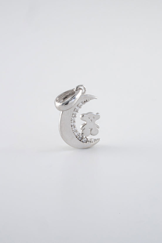 Dije Luna Circones Oro Blanco 18k / NA102 / M: 1,8 gr x 1 cms / P: 0,8 gr