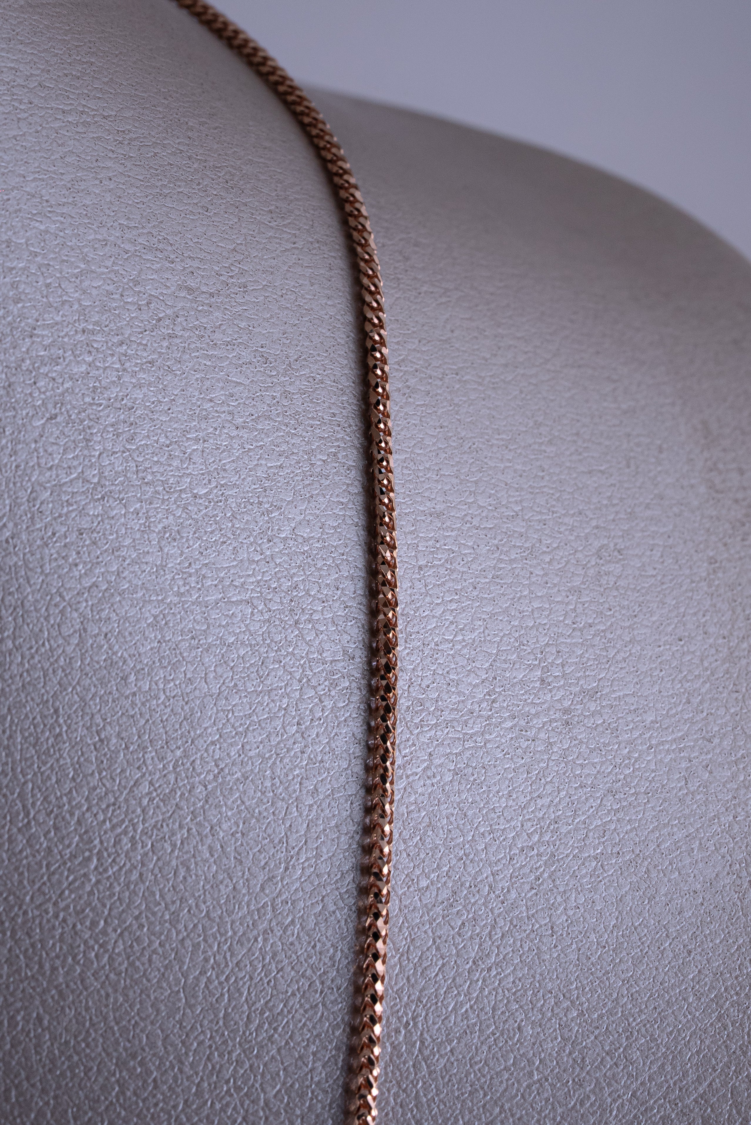 Cadena Franco Diamantado Oro Rosado 18k / ITA154 / 60 cms /P: 12,6 gr