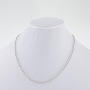 Cadena Militar Ovalada Diamantada Oro Blanco 18k / ITA220 / 40 CMS / M: 2mm / P: 6 gr