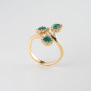 Anillo Esmeralda y Diamantes Oro Amarillo 18k / AED24 / T: 7 / E:0,75  quilates - D: 0.24 quilates