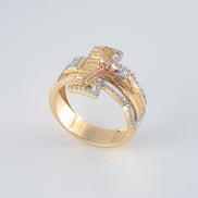 Anillo Cristo Oro Amarillo 18k Circones /NA57/ T: 10 / Peso: 8,6 gr