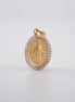 Dije Virgen Milagrosa Circones Oro Rosado 18k /NA102 / M: 2,5 cms x 1,4 cms / P: 2,4 gr