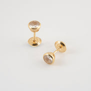 Topos Bisel Circon Blanco Oro Amarillo 18k / NA158 / M: 5 mm / P: 0,7 gr