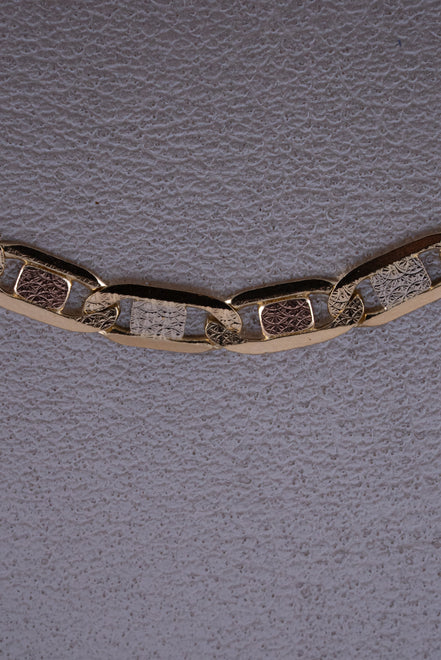 Cadena Escalera Tres Oros 18k /ITA84 / 60 cms / P: 18,7 gr
