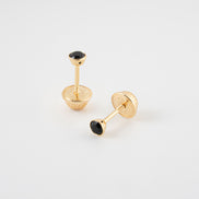 Topos Bisel Circon Negro Oro Amarillo 18k / NA15 / 3 mm x 3 mm  / P: 0,5 gr