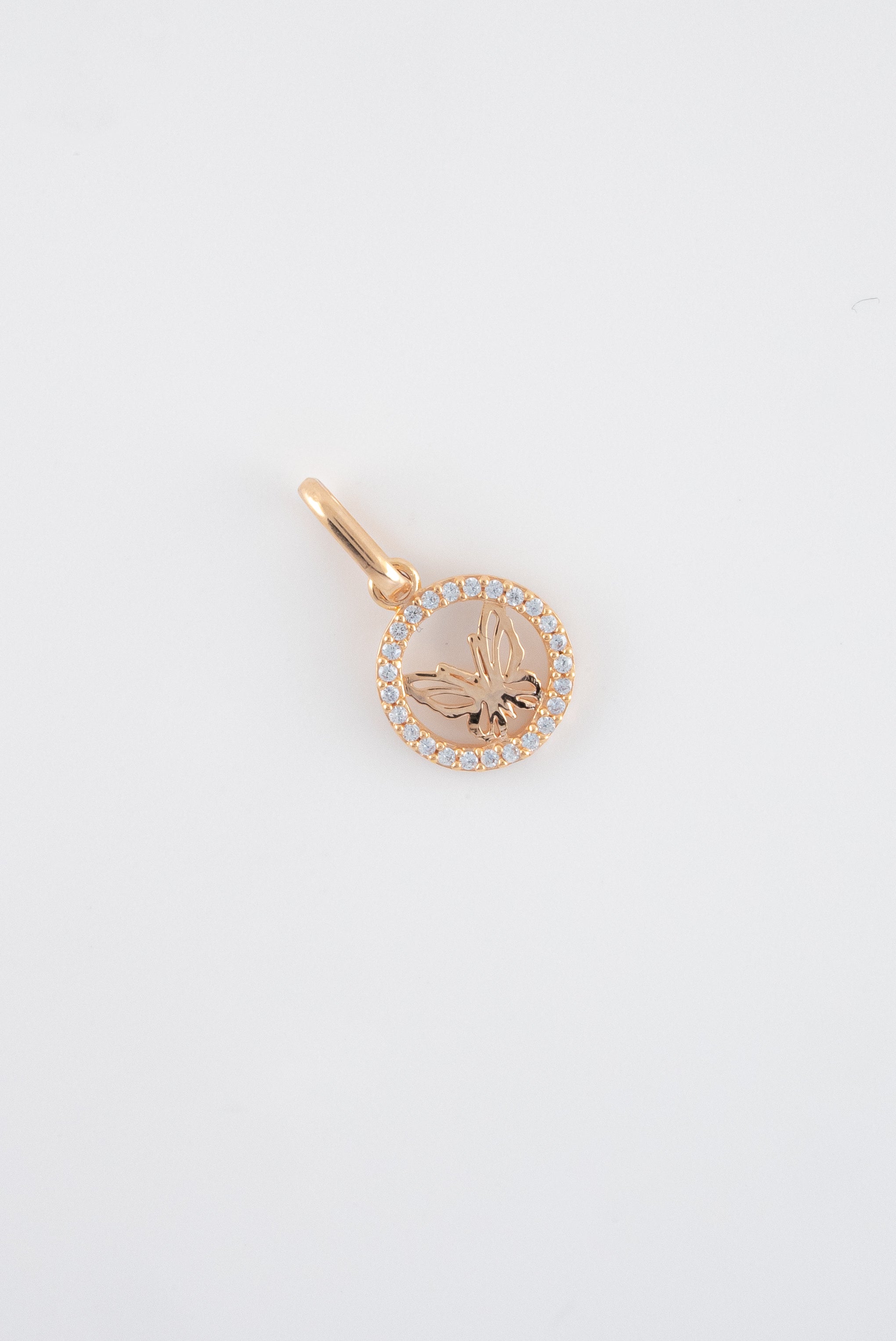 Dije Mariposa Circones Oro Rosado 18k /NA102 / M: 1,5 cms x 5 mm / P: 0,5 gr