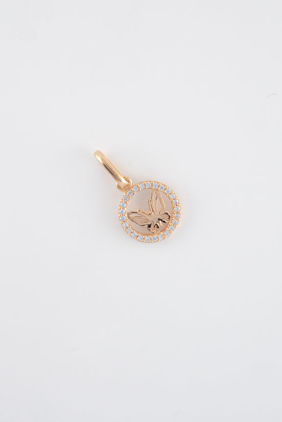 Dije Mariposa Circones Oro Rosado 18k /NA102 / M: 1,5 cms x 5 mm / P: 0,5 gr
