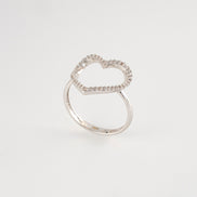 Anillo Corazon Oro Blanco 18k Circones / NA47 / T:6 / P: 2,1 gr