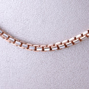 Cadena Veneciana Bicolor Diamantada ( Oro Blanco - Rosado ) 18k / ITA102 / 50 cms / P: 22,9 gr