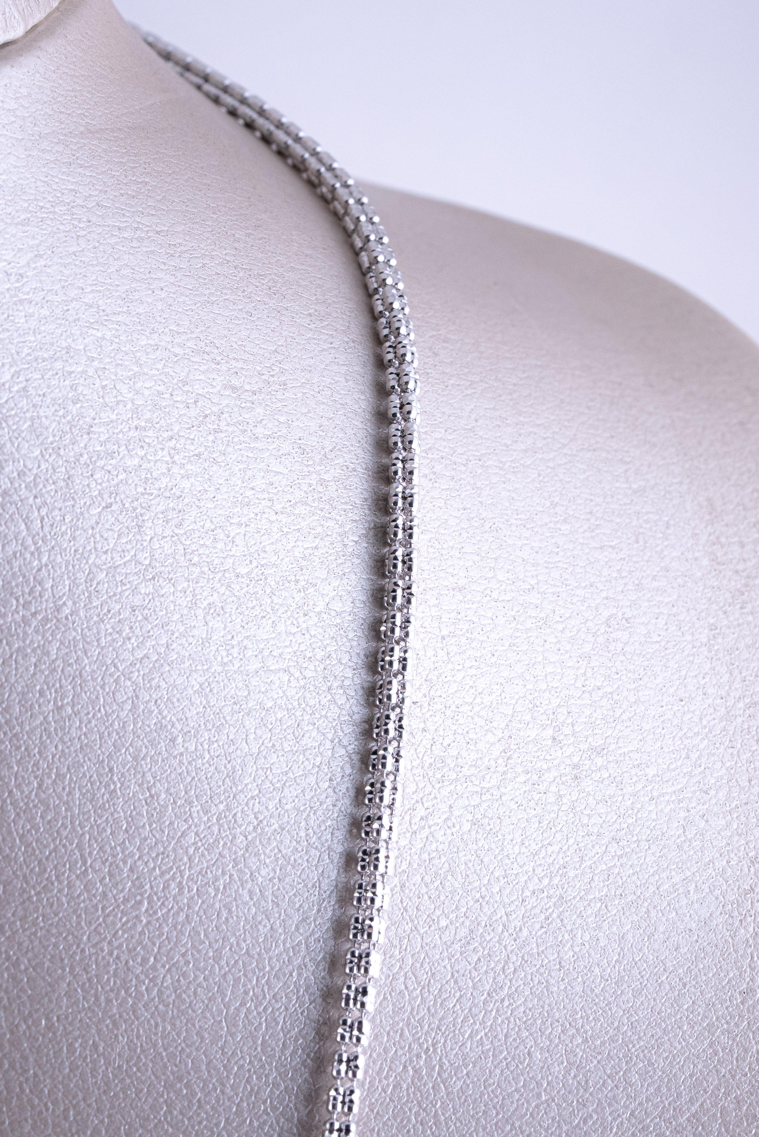 Cadena Ice Diamantado Oro Blanco 18k / ITA266 / 70 cms / P: 18,9 gr