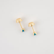 Topos Circon Azul Claro Oro Amarillo 18k / NA163 / M: 3 mm x 3 mm / P: 0,5 gr