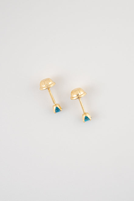 Topos Circon Azul Claro Oro Amarillo 18k / NA163 / M: 3 mm x 3 mm / P: 0,5 gr