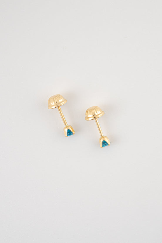 Topos Circon Azul Claro Oro Amarillo 18k / NA163 / M: 3 mm x 3 mm / P: 0,5 gr
