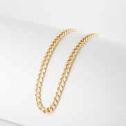 Tobillera Cubana Oro Amarillo 18k / ITA04 / M: 26.5 cms x 6 mm / P: 6,6 gr