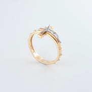 Anillo Cristo Bicolor (Oro Amarillo - Blanco) 18k /NA47/ T: 6/ Peso: 3,3 gr