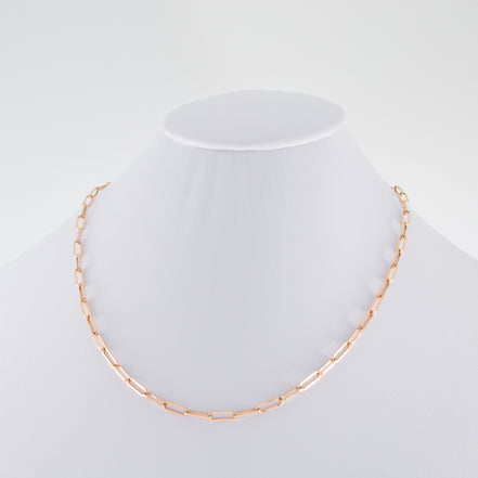 Cadena Paper Clip Oro Rosado 18k / ITA120 / 45 cms / M: 3.2 mm / P: 4.5 gr