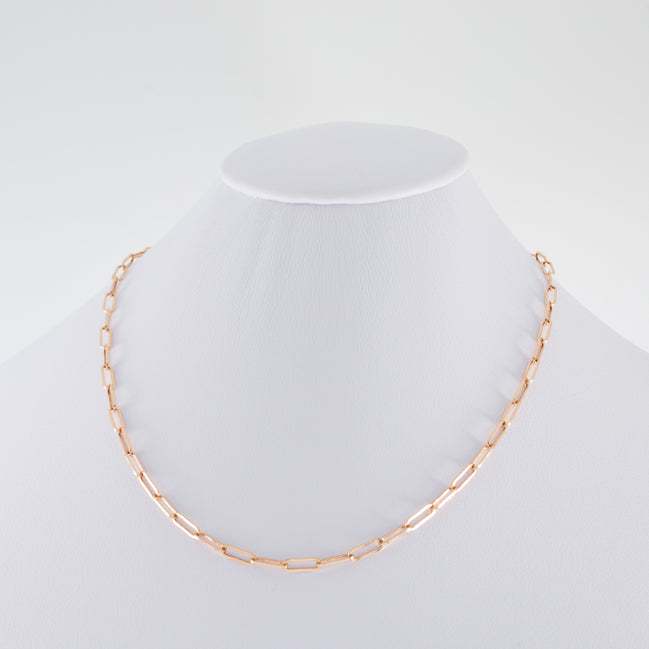 Cadena Paper Clip Oro Rosado 18k / ITA120 / 45 cms / M: 3.2 mm / P: 4.5 gr