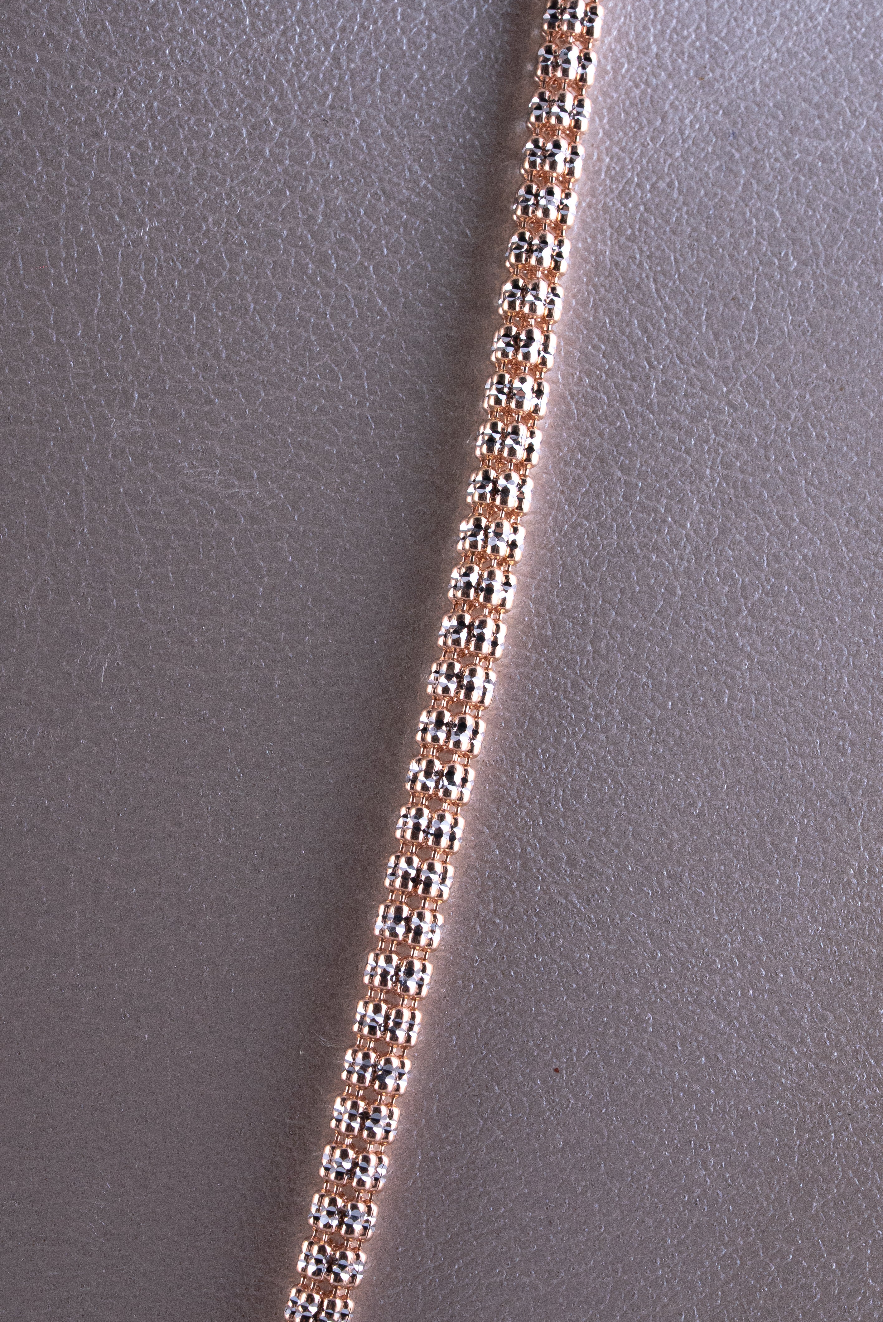 Cadena Ice Diamantado Bicolor (Oro Rosado-Blanco) 18k /ITA266/ 70 cms / 28,4 gr