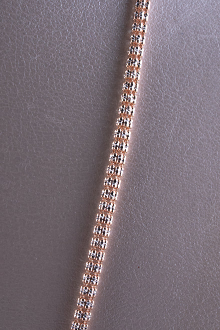 Cadena Ice Diamantado Bicolor (Oro Rosado-Blanco) 18k /ITA266/ 70 cms / 28,4 gr