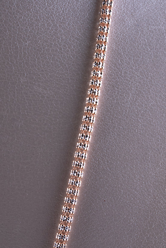Cadena Ice Diamantado Bicolor (Oro Rosado-Blanco) 18k /ITA266/ 70 cms / 28,4 gr