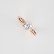 Anillo Compromiso Oro Rosado 18k Circones / NA64 / T: 6 / P: 2,8 gr
