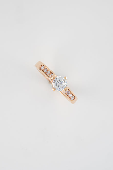 Anillo Compromiso Oro Rosado 18k Circones / NA64 / T: 6 / P: 2,8 gr