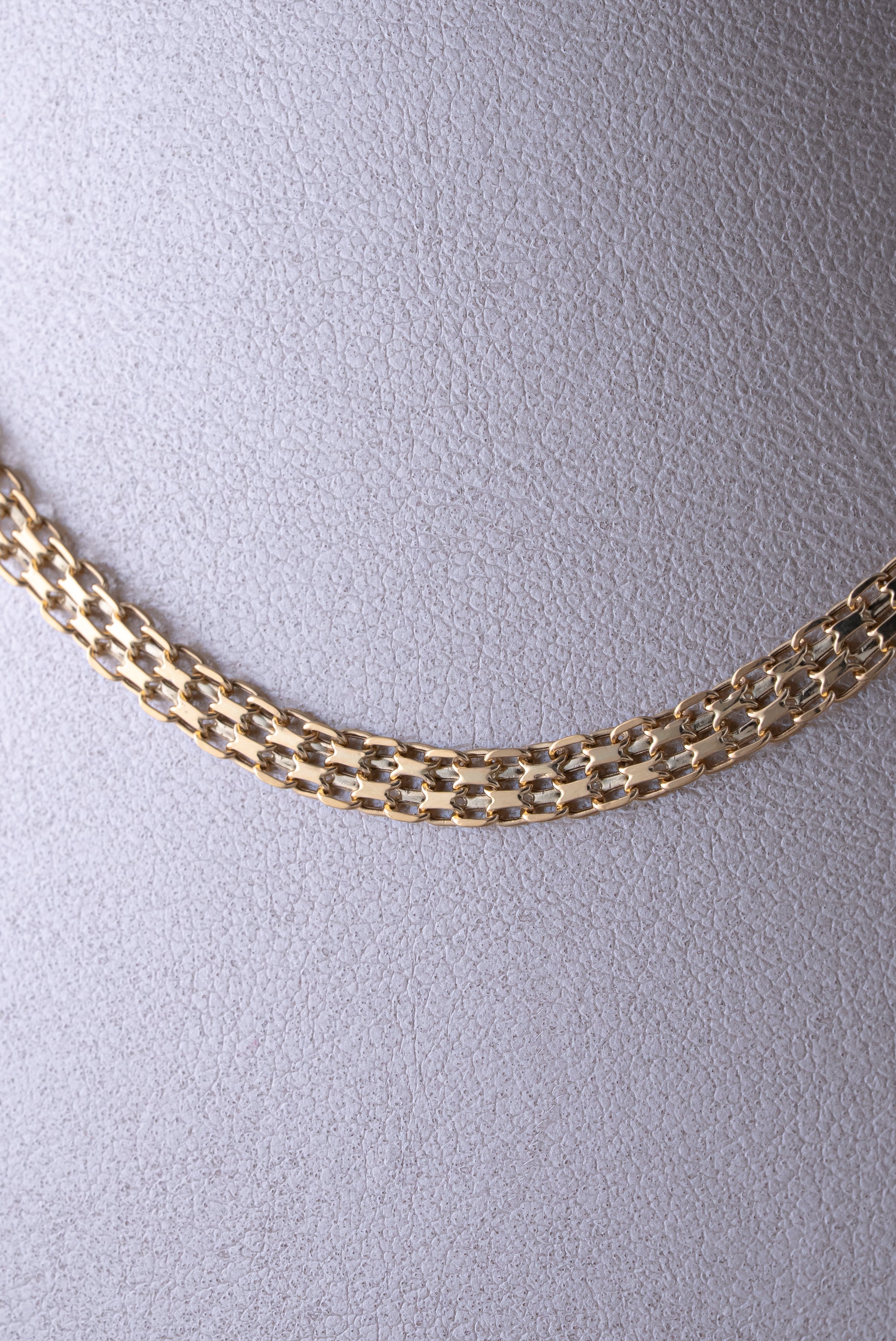 Cadena Bismark Doble Carril Oro Amarillo 18k /ITA50 / 45 cms / P: 6.6 gr