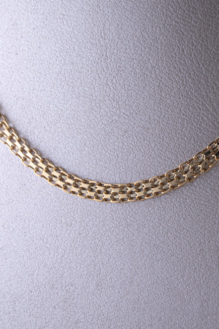 Cadena Bismark Doble Carril Oro Amarillo 18k /ITA50 / 45 cms / P: 6.6 gr