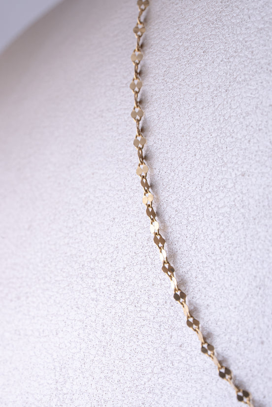 Cadena Eslabon Espejo Oro Amarillo 18k /ITA188 / 40 cms / P: 1,1 gr