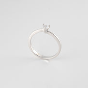 Anillo Compromiso Oro Blanco 18k Circones / NA65 / T: 6 3/4 / P: 2,2 gr